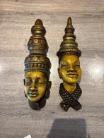 Vintage Achatite  maskers jaren 70., Antiek en Kunst, Ophalen