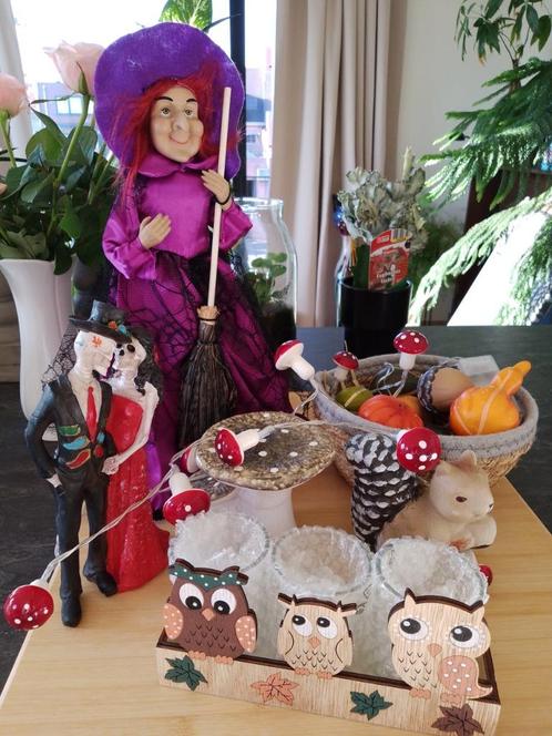 herfstdecoratie samen met 2 halloween figuren, Hobby en Vrije tijd, Feestartikelen, Zo goed als nieuw, Versiering, Ophalen
