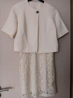 Crémekleurig kleedje met bijpassend jasje, Enlèvement ou Envoi, Comme neuf, Taille 38/40 (M)