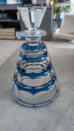 Val Saint Lambert kristallen karaf met blauwe accenten, Antiek en Kunst, Ophalen of Verzenden