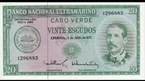 Cap-Vert (régime portugais), 20 escudos, 1972, XF, Timbres & Monnaies, Billets de banque | Afrique, Billets en vrac, Autres pays
