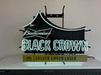 Budweiser Black Crown oude reclame NeoN, Verzamelen, Ophalen of Verzenden, Gebruikt, Lichtbak of (neon) lamp