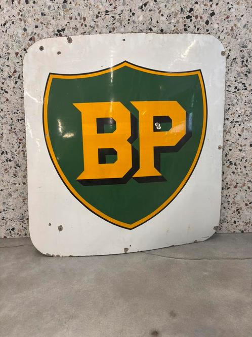Origineel gebogen BP bord emaillebord bekijk mijn ads, Verzamelen, Merken en Reclamevoorwerpen, Ophalen