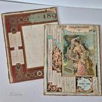 Set van 2 grote Italiaanse Art Nouveau-kalenders, 1898,, Verzenden, Jaarkalender, Gebruikt