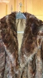 Manteau long en vraie fourrure marron foncé, Enlèvement ou Envoi, Taille 42/44 (L), Brun