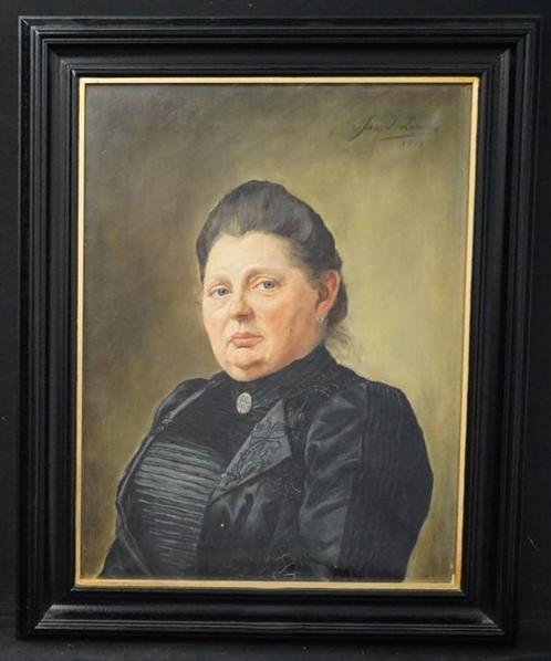 4- Jan J Laenen - Oude schilderij op doek, gesigneerd, Antiek en Kunst, Kunst | Schilderijen | Klassiek, Ophalen of Verzenden