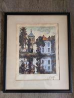 Aquarel van Zimmertoren en Nete in Lier Bruynseels, Ophalen