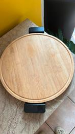 ronde serveerplank van bamboe 42 cm met metalen handvat, Huis en Inrichting, Woonaccessoires | Dienbladen, Ophalen of Verzenden
