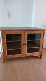 Leiksvik Ikea houten dressoir met glazen deuren, Huis en Inrichting, Kasten |Televisiemeubels, Ophalen, Gebruikt