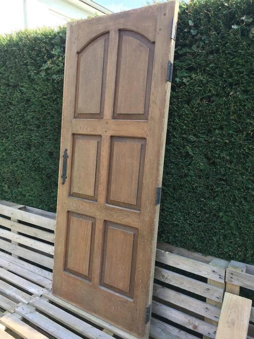 Eikenhouten met motief (1 kant), Doe-het-zelf en Bouw, Deuren en Vliegenramen, Gebruikt, Binnendeur, 200 tot 215 cm, 80 tot 100 cm