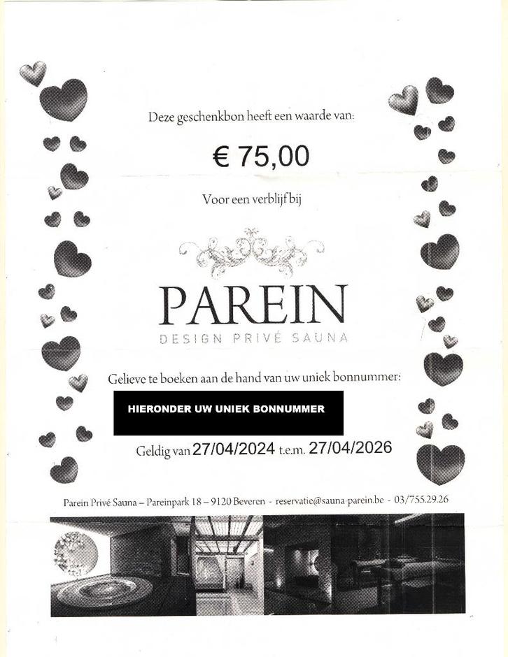 Geschenkbon voor Privé Sauna, Sport en Fitness, Sauna, Ophalen of Verzenden