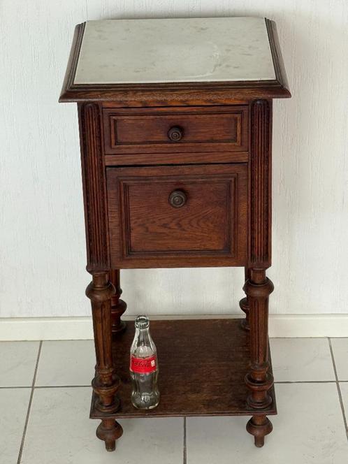 Antiek Nachtkastje met Marmeren Blad, Antiek en Kunst, Antiek | Meubels | Kasten, Ophalen