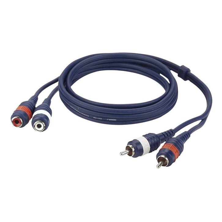 2 RCA male L/R to 2 RCA female L/R OFC 6m, Musique & Instruments, Câbles & Prises, Neuf, Enlèvement ou Envoi