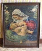 Chromolithographie "Vierge à l'enfant", Antiek en Kunst, Kunst | Litho's en Zeefdrukken, Ophalen