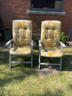 TWEE STEVIGE OPKLAPBARE EN VERSTELBARE TEAKSTOELEN, Ophalen, Zo goed als nieuw