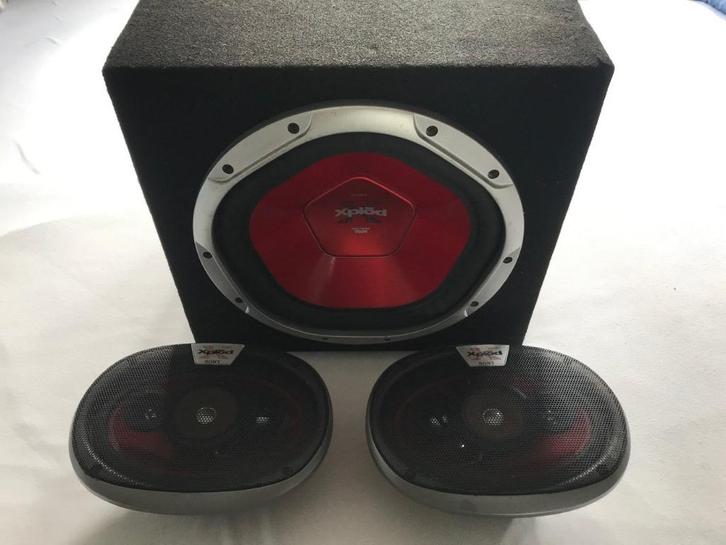Sony Xplod woofer in baskast 1200 watt peak power & speakers, Auto diversen, Autospeakers, Ophalen