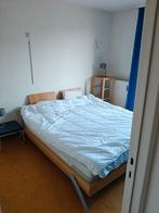 Dubbel bed, Huis en Inrichting, Slaapkamer | Bedden, Ophalen, Gebruikt, Bruin, Tweepersoons