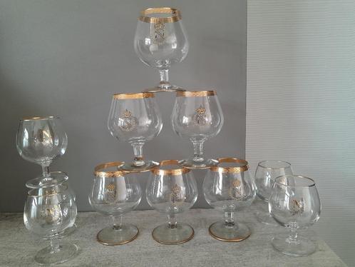 6 Cognac Napoleon kristallen glazen + 5 glazen als cadeau, Antiek en Kunst, Antiek | Glaswerk en Kristal, Ophalen of Verzenden