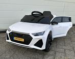 Audi RS6 12v wit Afstands. - Leder - Rubberband - Bleutooth, Kinderen en Baby's, Ophalen of Verzenden, Nieuw