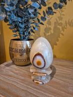 Prachtig decoratief onyx argoniet ei met houder, Enlèvement ou Envoi, Autres types
