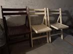 Lot de 3 chaises pliables en bois, Ophalen, Gebruikt, Drie, Wit