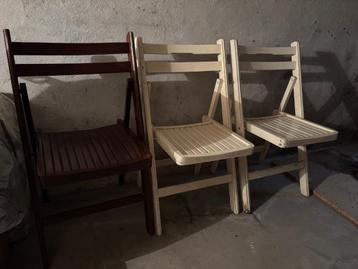 Lot de 3 chaises pliables en bois beschikbaar voor biedingen