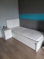 Bed + lattenbodem te koop, Huis en Inrichting, Ophalen, Zo goed als nieuw, Eenpersoons, Crème