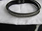 Choker, korte passende ketting rond de hals met 2 standen, Handtassen en Accessoires, Kettingen, Zwart, Met strass, Ophalen of Verzenden