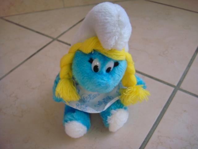 Peluche Schtroumpfette. Ancienne : 19cm, Verzamelen, Smurfen, Zo goed als nieuw, Poppetje, Figuurtje of Knuffel, Smurfin, Ophalen of Verzenden