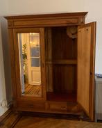 Prachtige antieke massief houten kledingkast met spiegels, Antiek en Kunst, Ophalen