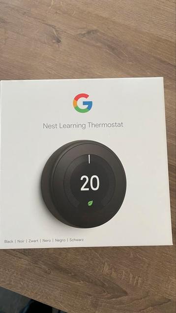 Thermostat Google Nest Learning noir, Enlèvement ou Envoi, Thermostat intelligent, Neuf