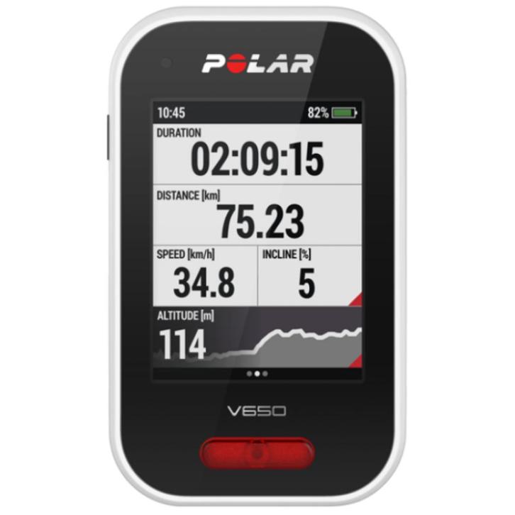 Polar V650, Fietsen en Brommers, Fietsaccessoires | Fietscomputers, Zo goed als nieuw, Draadloos, GPS, Hartslagsensor, Waterdicht
