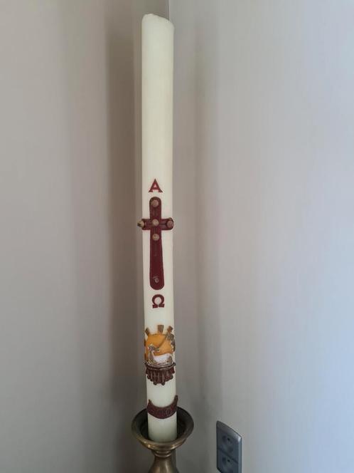 Paaskaars 14 jaartal 2002 grote kaars, Huis en Inrichting, Woonaccessoires | Kandelaars en Kaarsen, Gebruikt, Kaars, 75 cm of meer