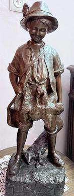 Auguste Moreau De Jonge Jager bronzen beeld, Ophalen, Brons