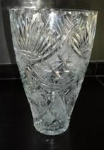 ronde kristallen vaas pools kristal hoogte 25 cm, Minder dan 50 cm, Glas, Ophalen of Verzenden, Zo goed als nieuw