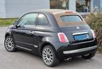 Fiat 500 cabrio 12ess an2014 cuir rouge 170mkm 4900€, Auto's, Fiat, Euro 5, Cabriolet, Zwart, Leder