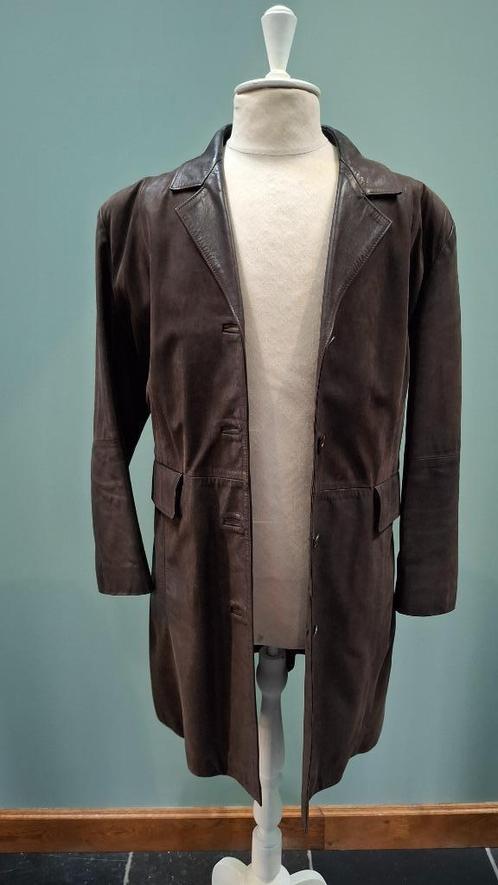 P23 Lederen vrouwenjas, Kleding | Dames, Jassen | Winter, Maat 42/44 (L), Bruin, Ophalen of Verzenden