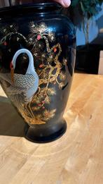 Vase à grues de style japonais bleu cobalt, Enlèvement, Comme neuf, Noir, Moins de 50 cm