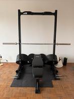 Squat rek, bench, barbell, gewichten, Sport en Fitness, Ophalen, Zo goed als nieuw