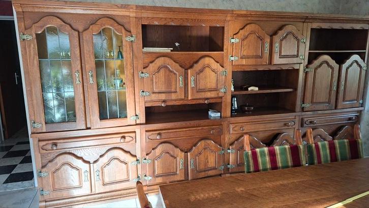 Wandkast jaren 70 eik, Maison & Meubles, Armoires | Armoires murales, Enlèvement