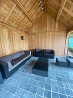 Loungeset zwart, Tuin en Terras, Tuinsets en Loungesets, Ophalen, Gebruikt, 5 zitplaatsen, Loungeset