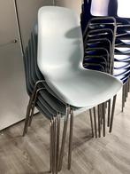 6 lichtblauwe stoelen, Maison & Meubles, Chaises, Comme neuf, Synthétique, Bleu, Modern