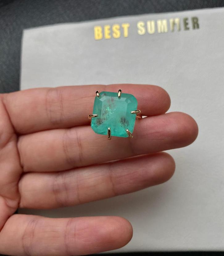 Ring paraïba maat verstelbaar, Handtassen en Accessoires, Ringen, Nieuw, Dame, 18 tot 19, Groen, Met kristal, Ophalen of Verzenden