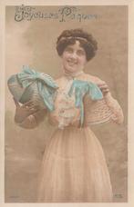 FANTASIE -  Mooi meisje met Paasklok en Paasei ( Legerpost ), Verzamelen, Postkaarten | Themakaarten, Verzenden, Voor 1920, Gelopen