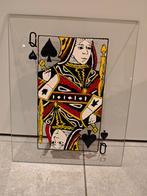 Vintage schilderij op glas, schoppenkoningin, Ophalen