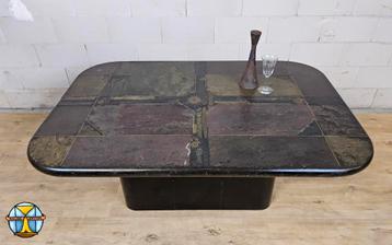 Vintage leisteen salontafel Marcus Kingma / coffeetable  beschikbaar voor biedingen