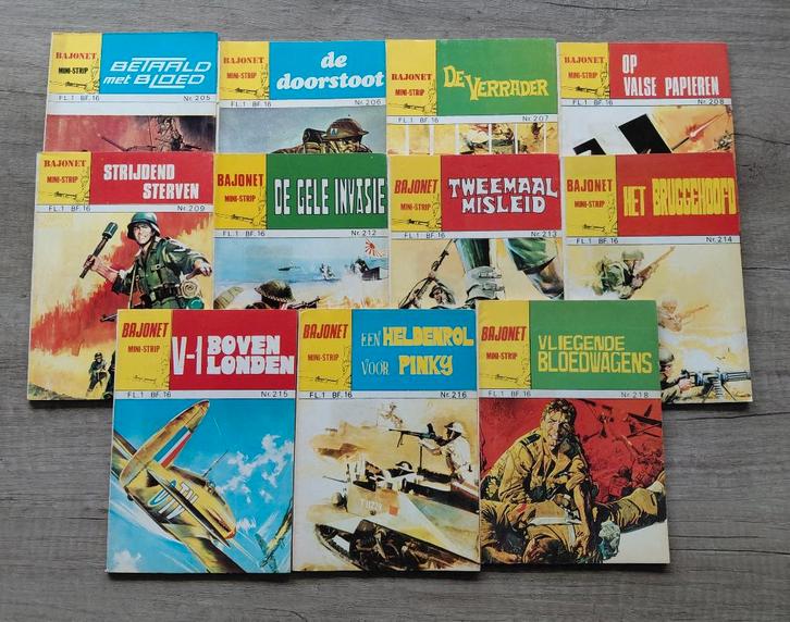 Bajonet Mini-strip: 11stuks, Boeken, Stripverhalen, Gelezen, Meerdere stripboeken, Verzenden