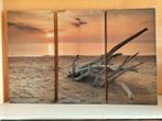 Ensemble de 3 cadres tableau décoratifs motif plage, Zo goed als nieuw