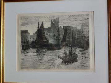 Adrien le Mayeur de Merpres  Litho  Havengezicht beschikbaar voor biedingen