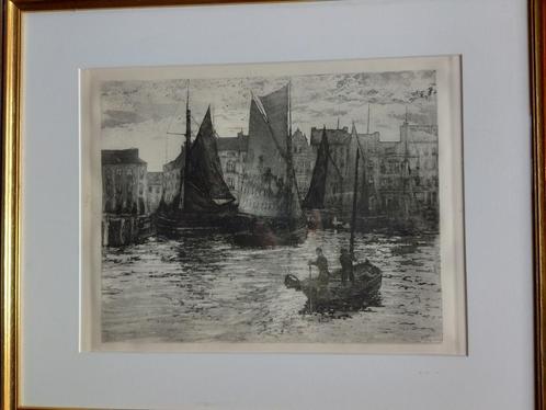 Adrien le Mayeur de Merpres  Litho  Havengezicht, Antiek en Kunst, Kunst | Litho's en Zeefdrukken, Verzenden